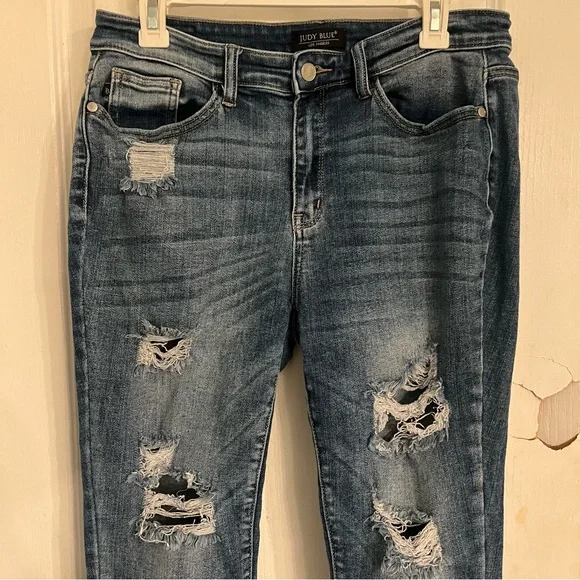 Judy Blue Distressed Ankle Jeans skinny fit Capri - Picture 4 of 10